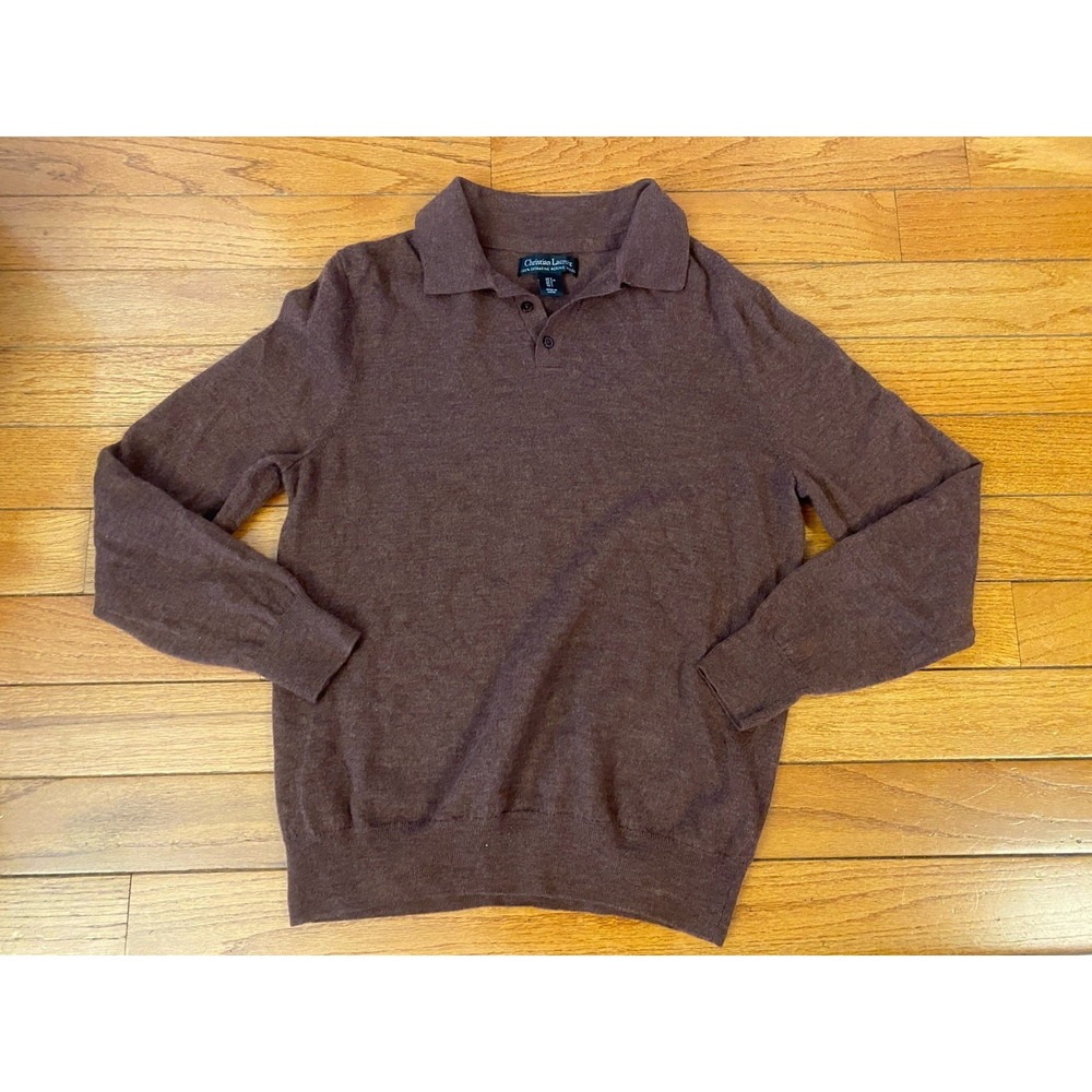 Christian Lacroix Extra Fine Merino Wool‎ Men's Sweater Brown Size Large